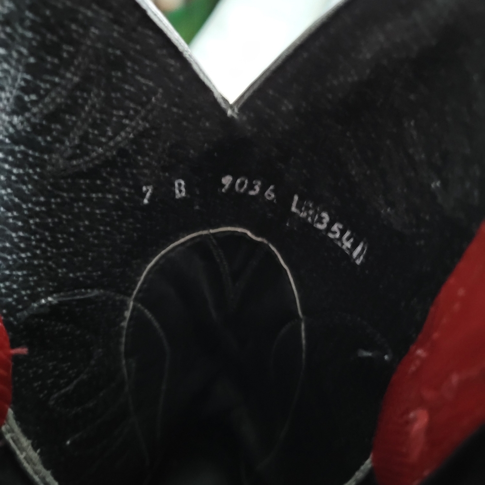 Red Leather Justin Cowboy Boots /Cowgirl - Picture 5 of 5